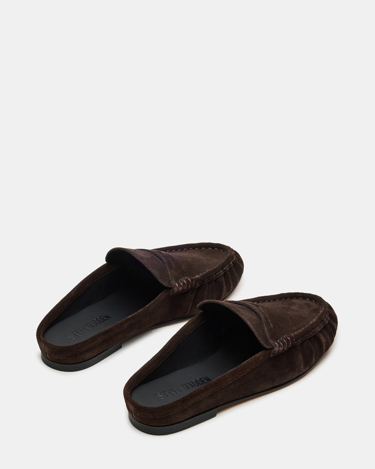 RAFE Chocolate Brown Suede Slip-On Mule Women's Flat - Steve Madden