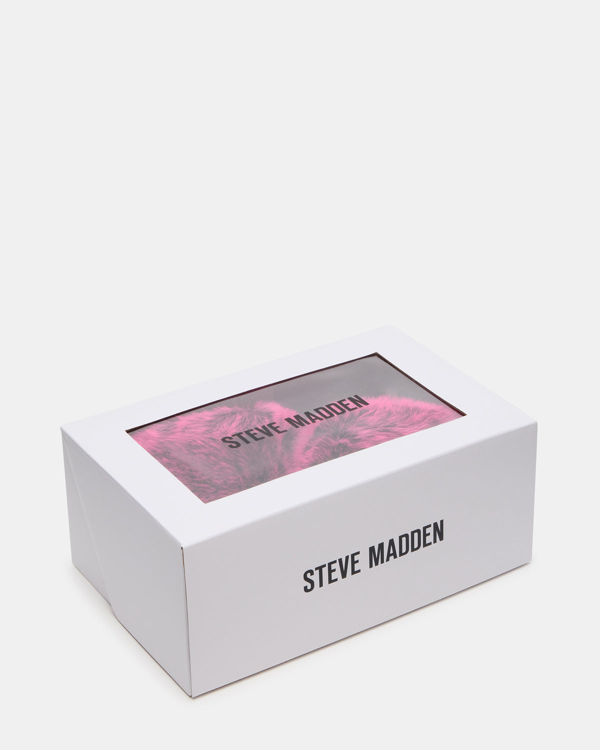 POOF Fushia Slip-On Faux Fur Mule Women's Flat - Steve Madden