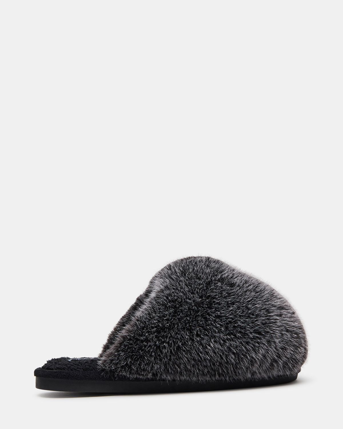 POOF GREY Slip-On Faux Fur Mule Women's Flat - Steve Madden