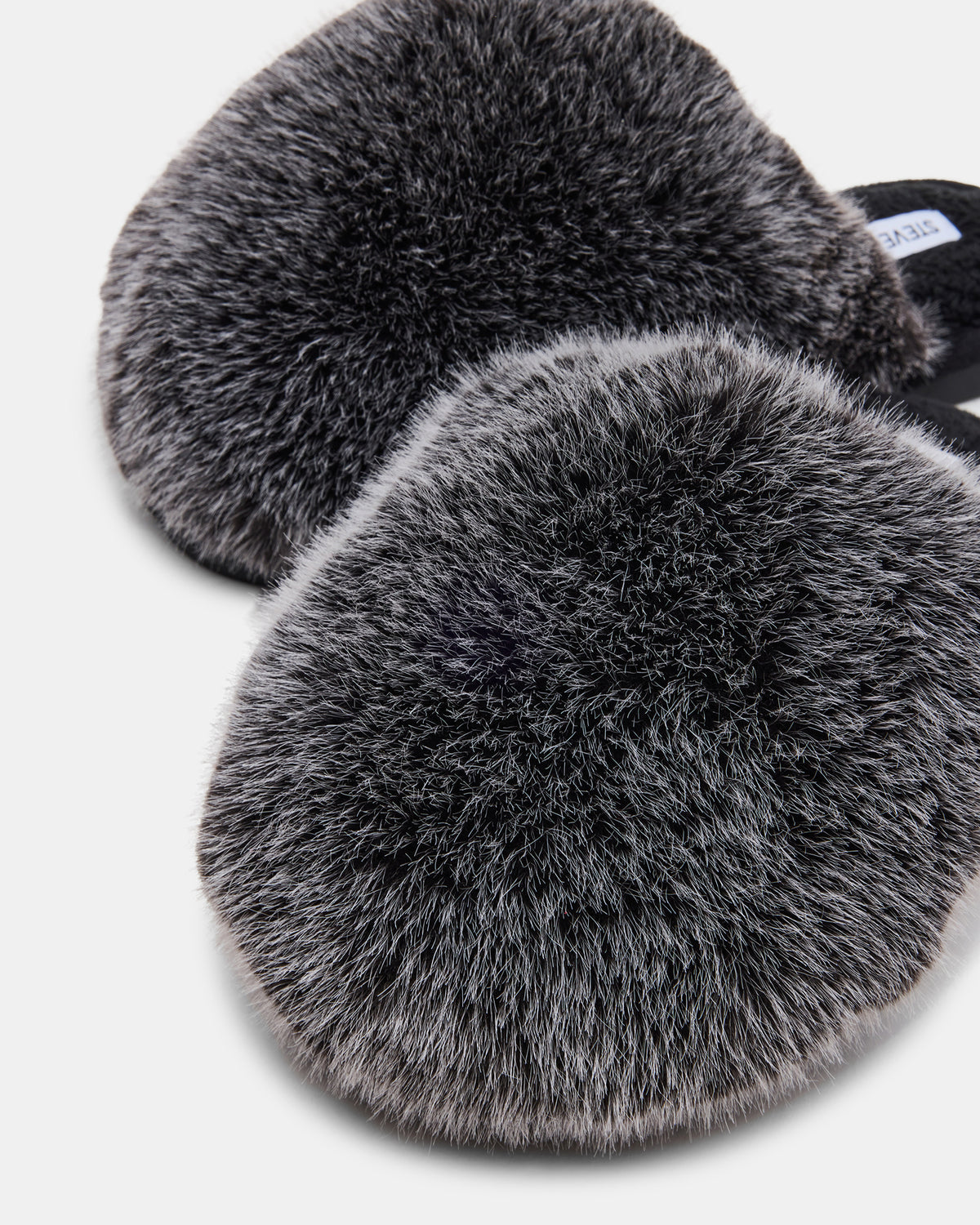 POOF GREY Slip-On Faux Fur Mule Women's Flat - Steve Madden