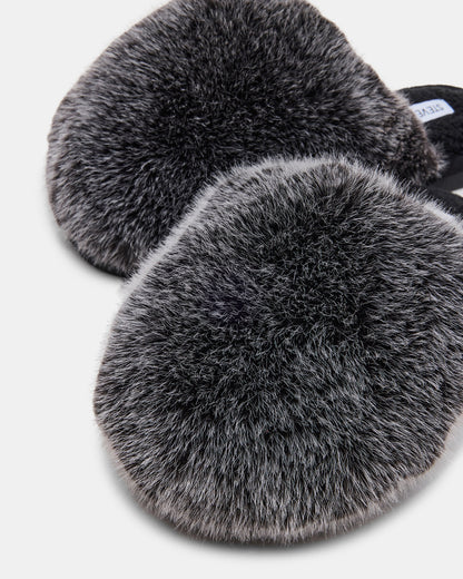 POOF GREY Slip-On Faux Fur Mule Women's Flat - Steve Madden