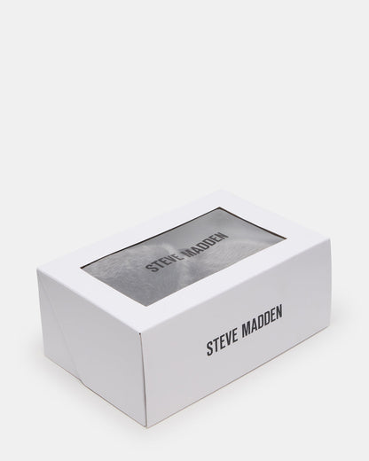 POOF GREY Slip-On Faux Fur Mule Women's Flat - Steve Madden