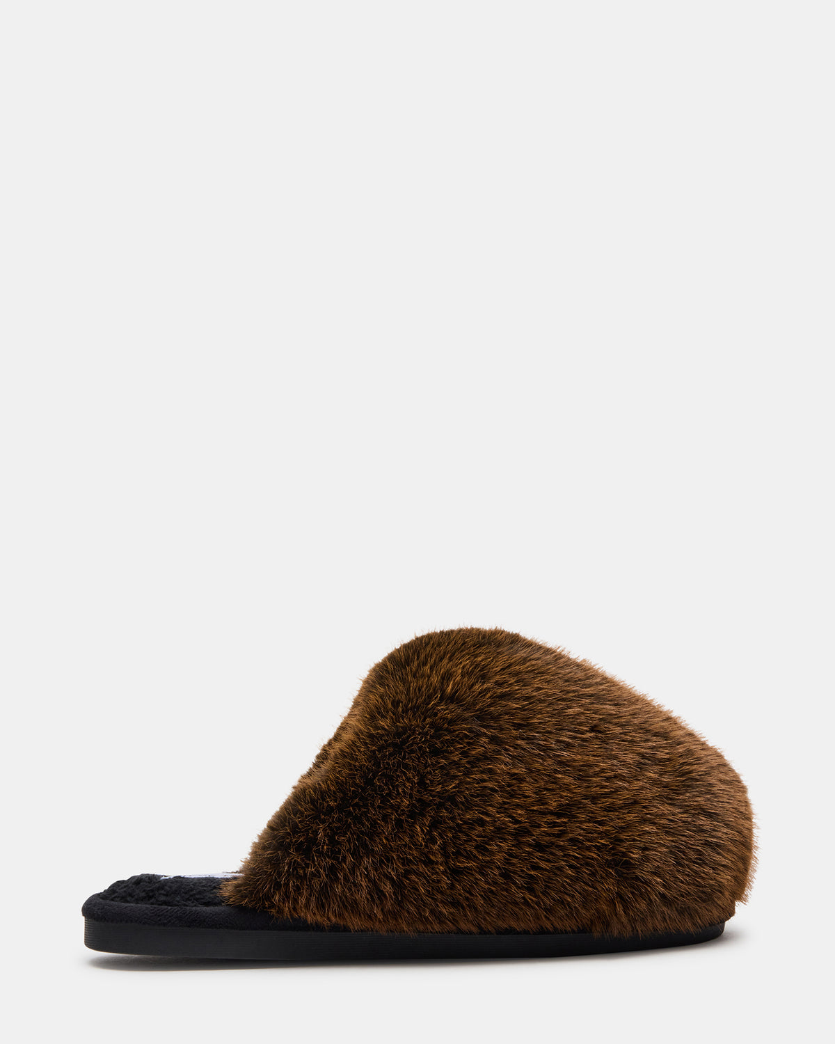 POOF Brown Slip-On Faux Fur Mule Women's Flat - Steve Madden