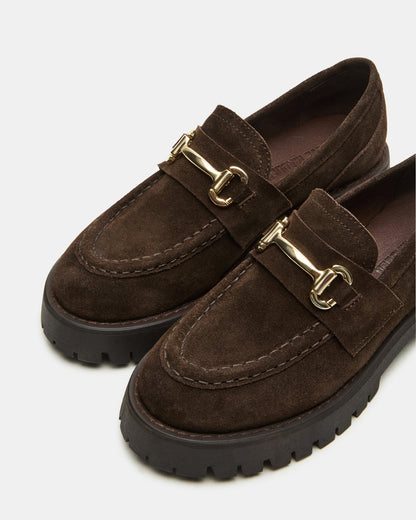 LANDO Brown Suede Lug Women's Loafer - Steve Madden