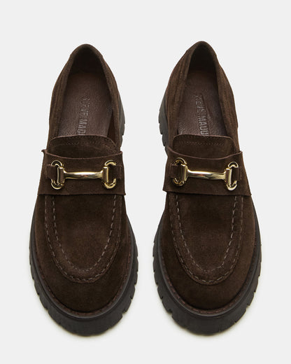 LANDO Brown Suede Lug Women's Loafer - Steve Madden