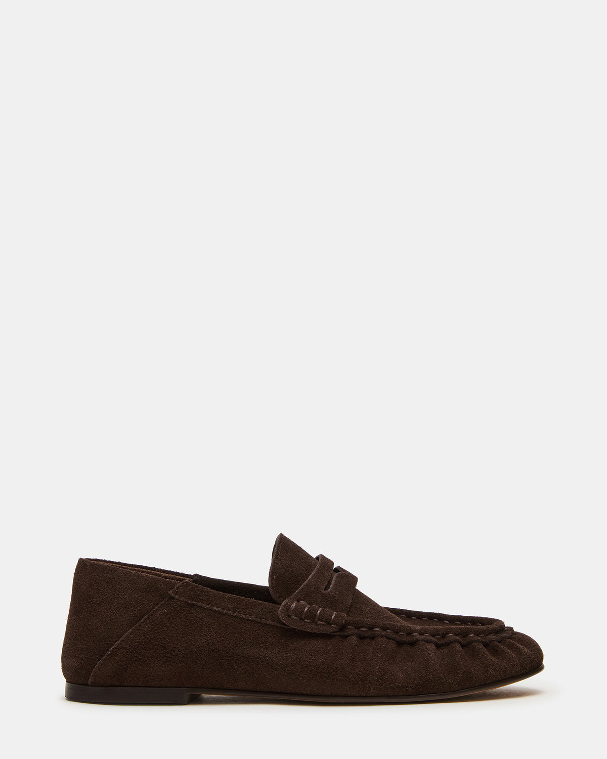 ROGER Chocolate Brown Suede Slip-On Women's Loafer - Steve Madden