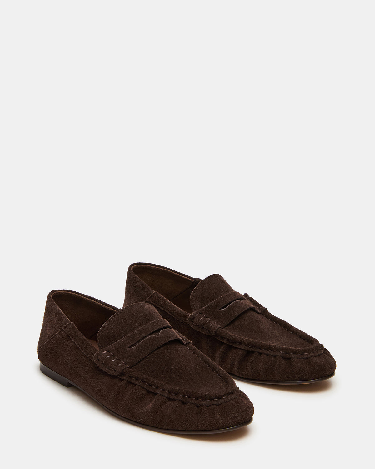 ROGER Chocolate Brown Suede Slip-On Women's Loafer - Steve Madden