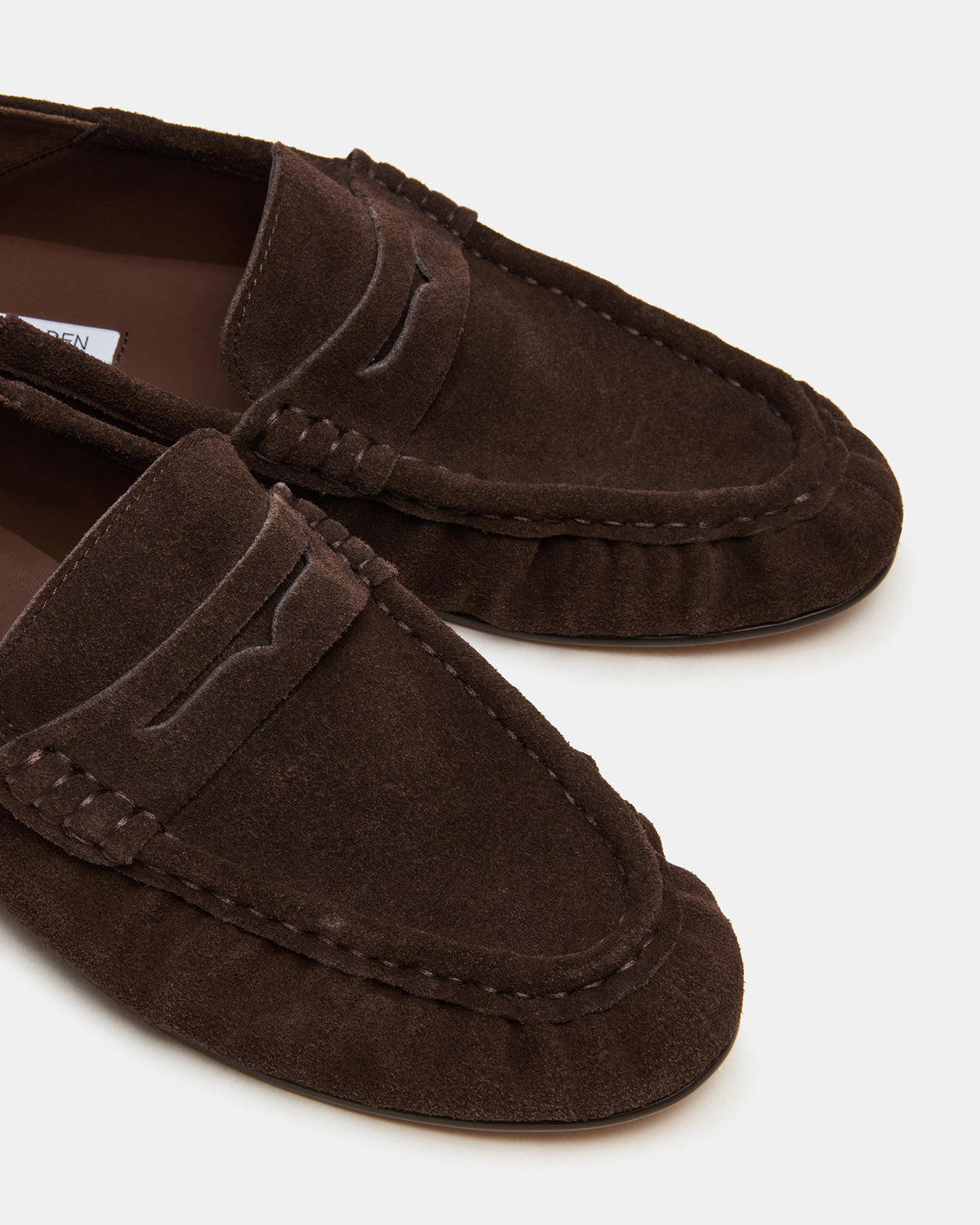 ROGER Chocolate Brown Suede Slip-On Women's Loafer - Steve Madden