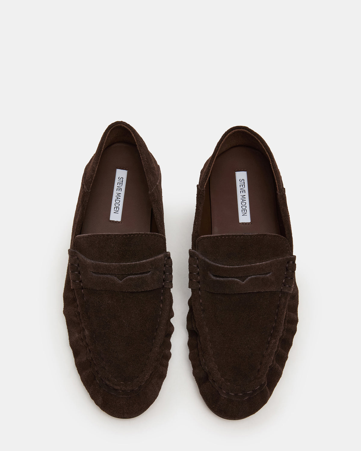 ROGER Chocolate Brown Suede Slip-On Women's Loafer - Steve Madden