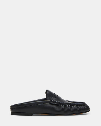 RAFE Black Leather Slip-On Mule Women's Flat - Steve Madden