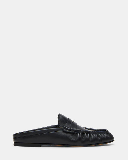 RAFE Black Leather Slip-On Mule Women's Flat - Steve Madden