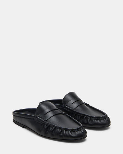 RAFE Black Leather Slip-On Mule Women's Flat - Steve Madden