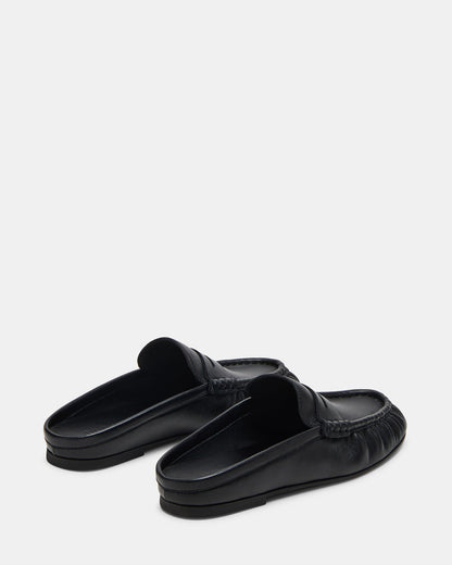 RAFE Black Leather Slip-On Mule Women's Flat - Steve Madden