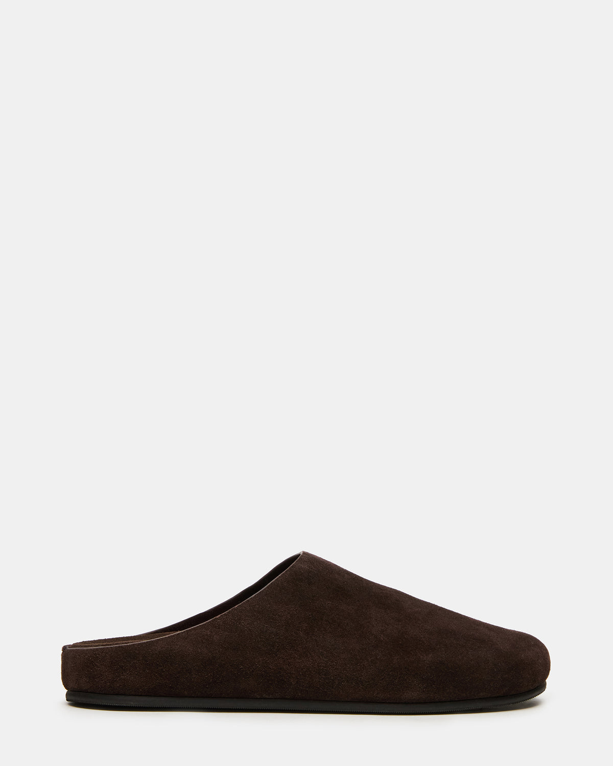 FERN Brown Suede Mule Slip-On Round-Toe Women's Flat - Steve Madden