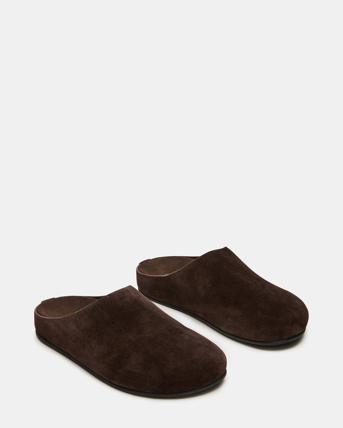 FERN Brown Suede Mule Slip-On Round-Toe Women's Flat - Steve Madden