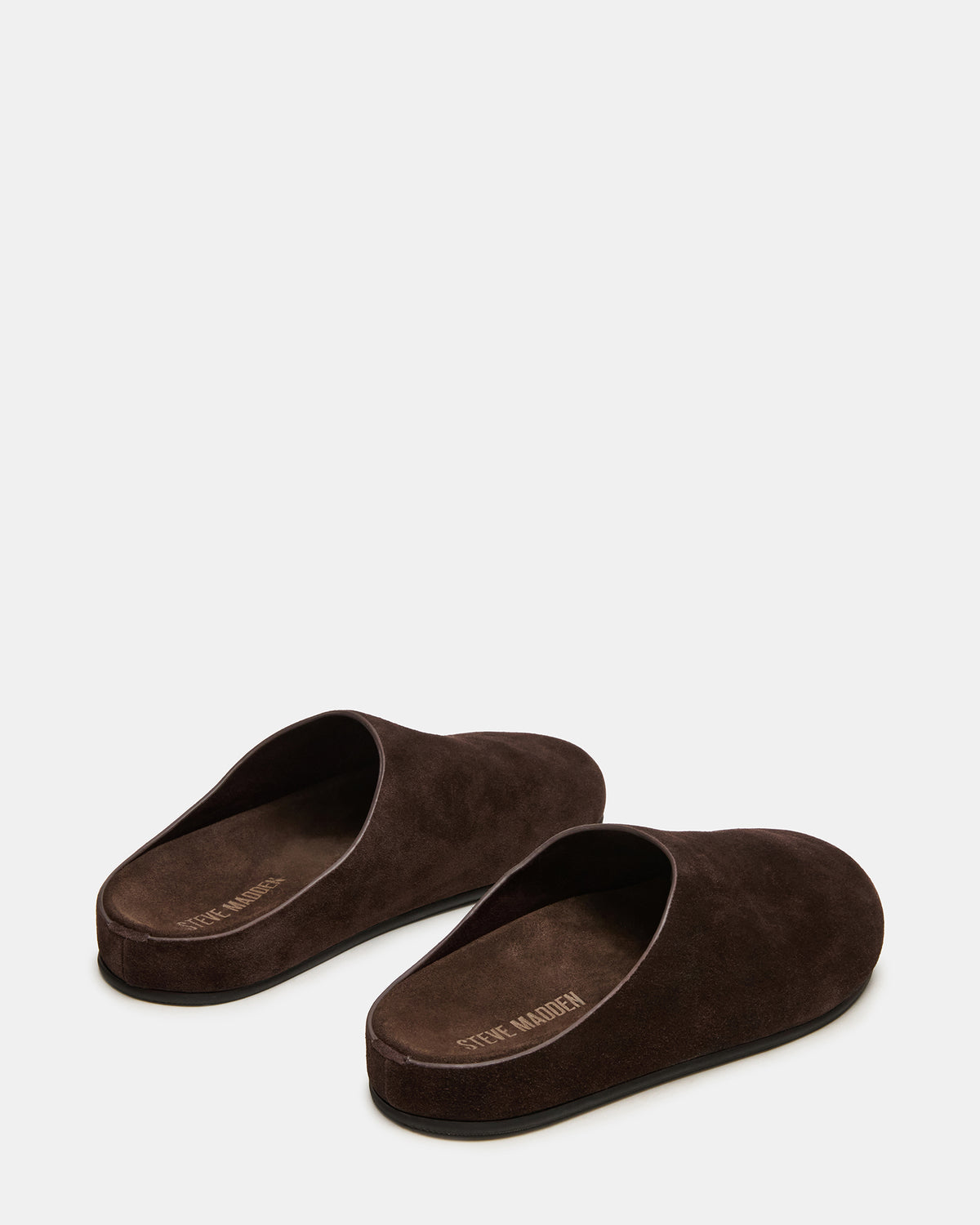 FERN Brown Suede Mule Slip-On Round-Toe Women's Flat - Steve Madden