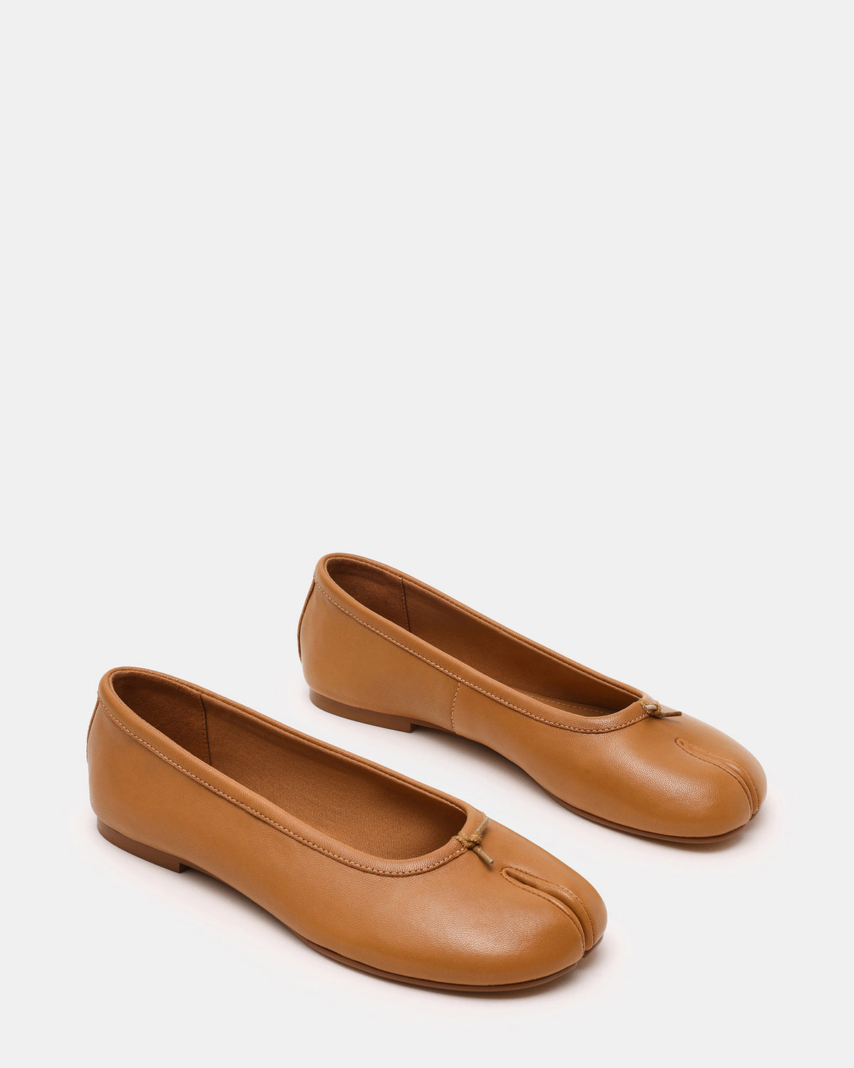 CALICO Tan Leather Split Toe Tabi Women's Ballet Flat - Steve Madden