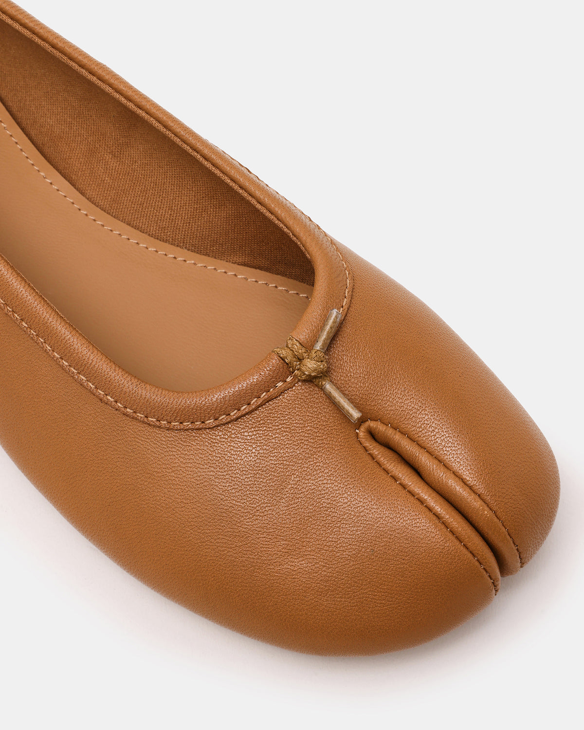CALICO Tan Leather Split Toe Tabi Women's Ballet Flat - Steve Madden