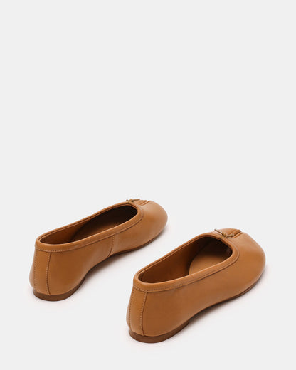 CALICO Tan Leather Split Toe Tabi Women's Ballet Flat - Steve Madden
