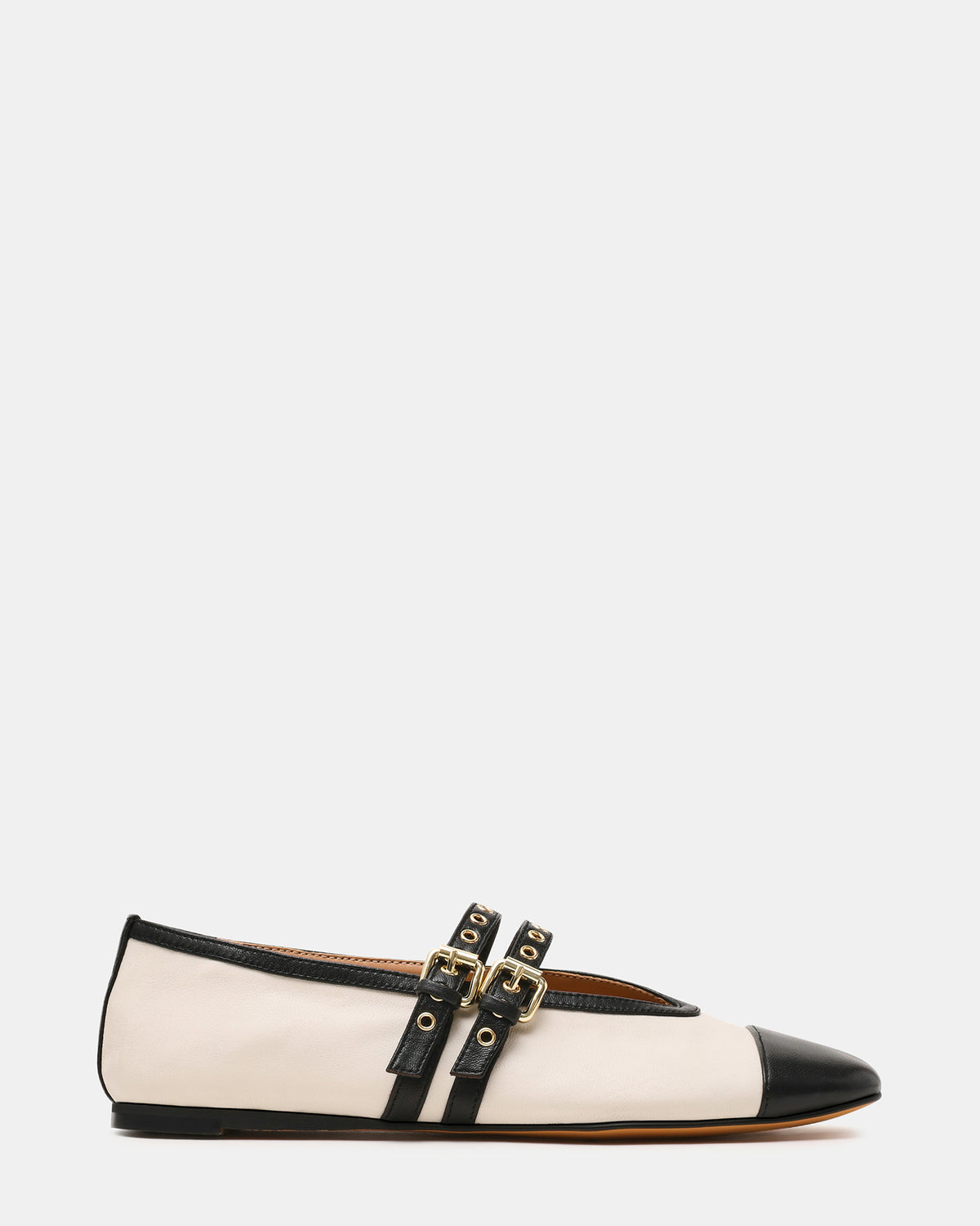 LYDIA Cap Bone Black Mary Jane Ballet Women's Flat - Steve Madden