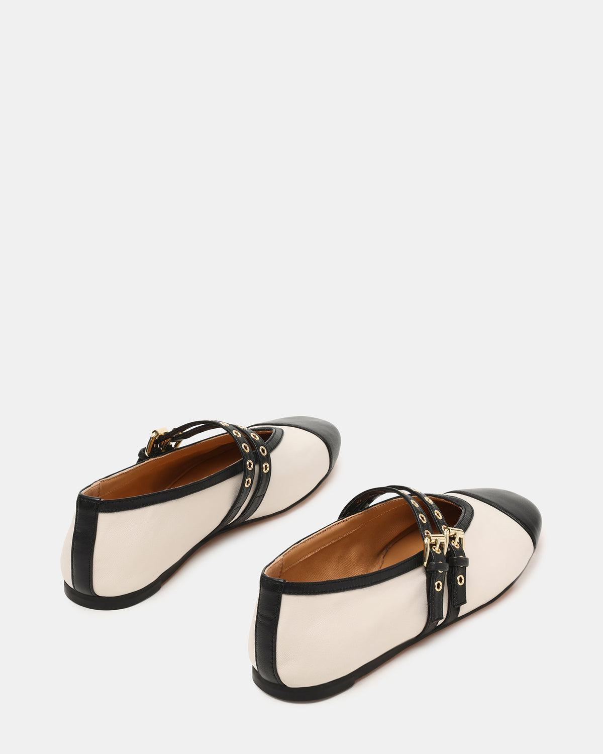 LYDIA Cap Bone Black Mary Jane Ballet Women's Flat - Steve Madden