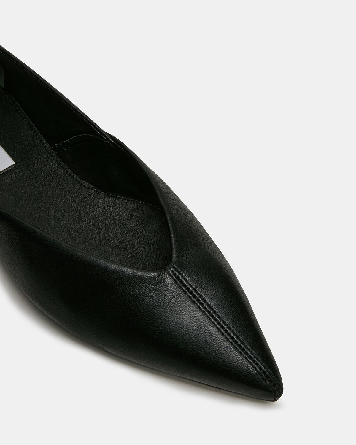 TOVI Black Leather Pointed-Toe Ballet Women's Flat - Steve Madden