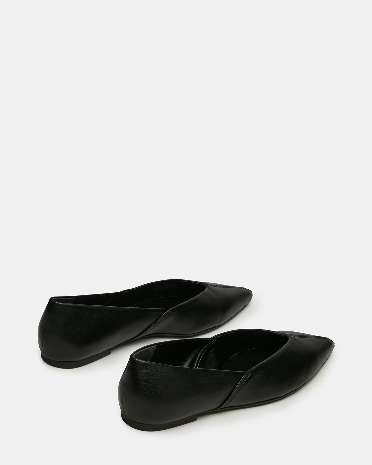 TOVI Black Leather Pointed-Toe Ballet Women's Flat - Steve Madden