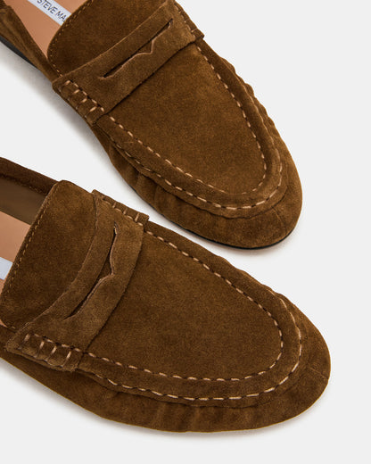 ROGER Taupe Suede Slip-On Women's Loafer - Steve Madden