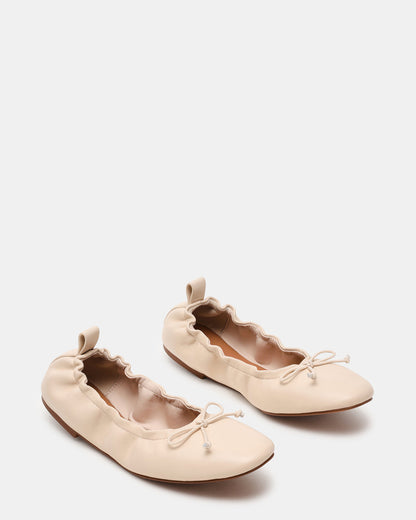 LANTI Bone Leather Bow Round-Toe Women's Flat - Steve Madden