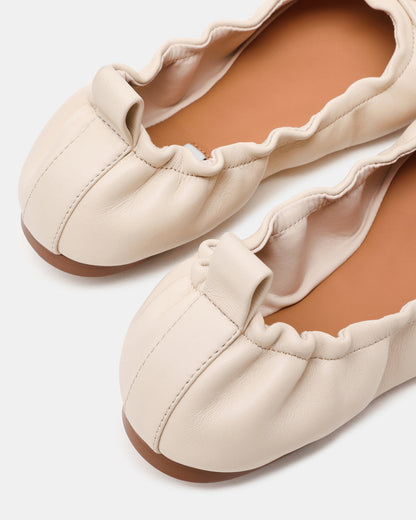 LANTI Bone Leather Bow Round-Toe Women's Flat - Steve Madden