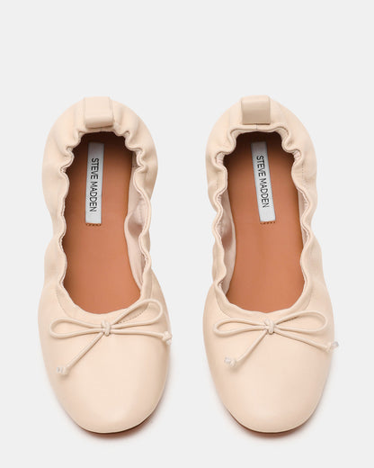 LANTI Bone Leather Bow Round-Toe Women's Flat - Steve Madden