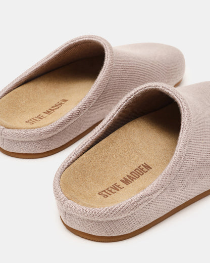 FERN Knit Taupe Mule Slip-On Round-Toe Women's Flat - Steve Madden