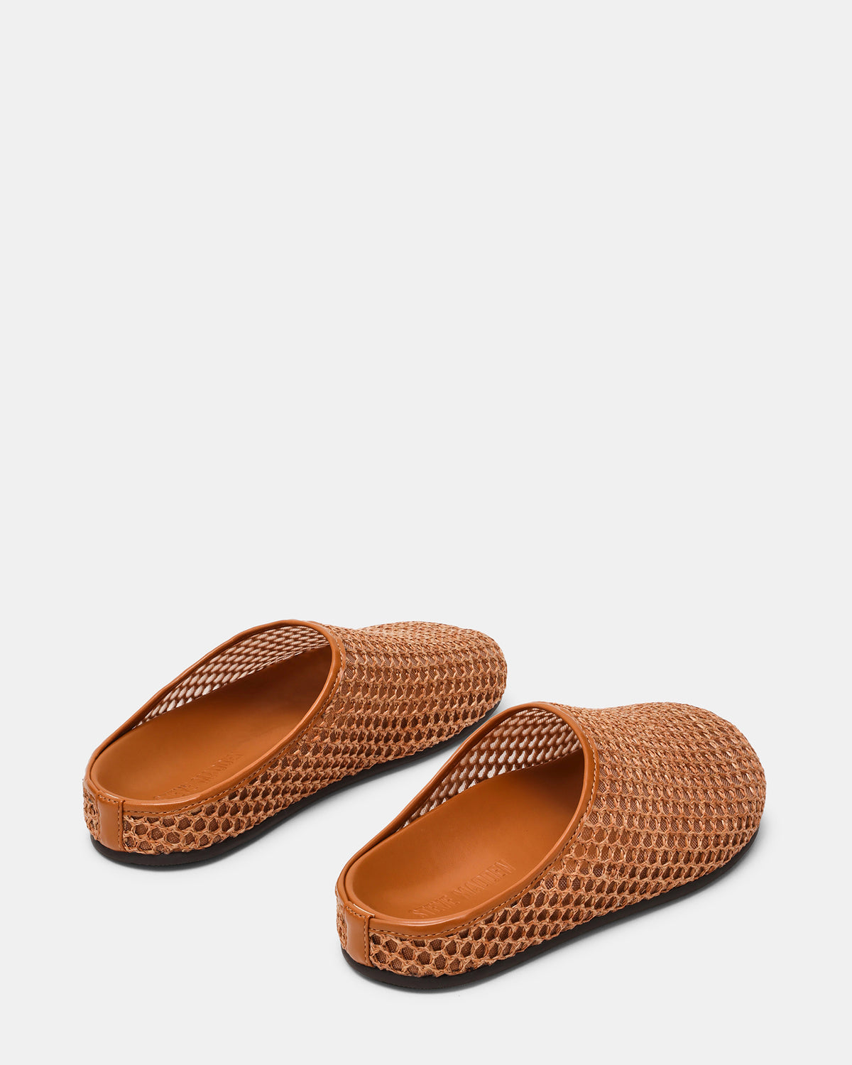 FERN Tan Raffia Mesh Mule Slip-On Round-Toe Women's Flat - Steve Madden