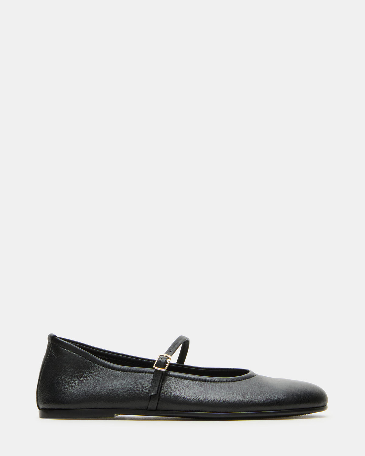 BESETTE Black Leather Mary Jane Ballet Women's Flat - Steve Madden