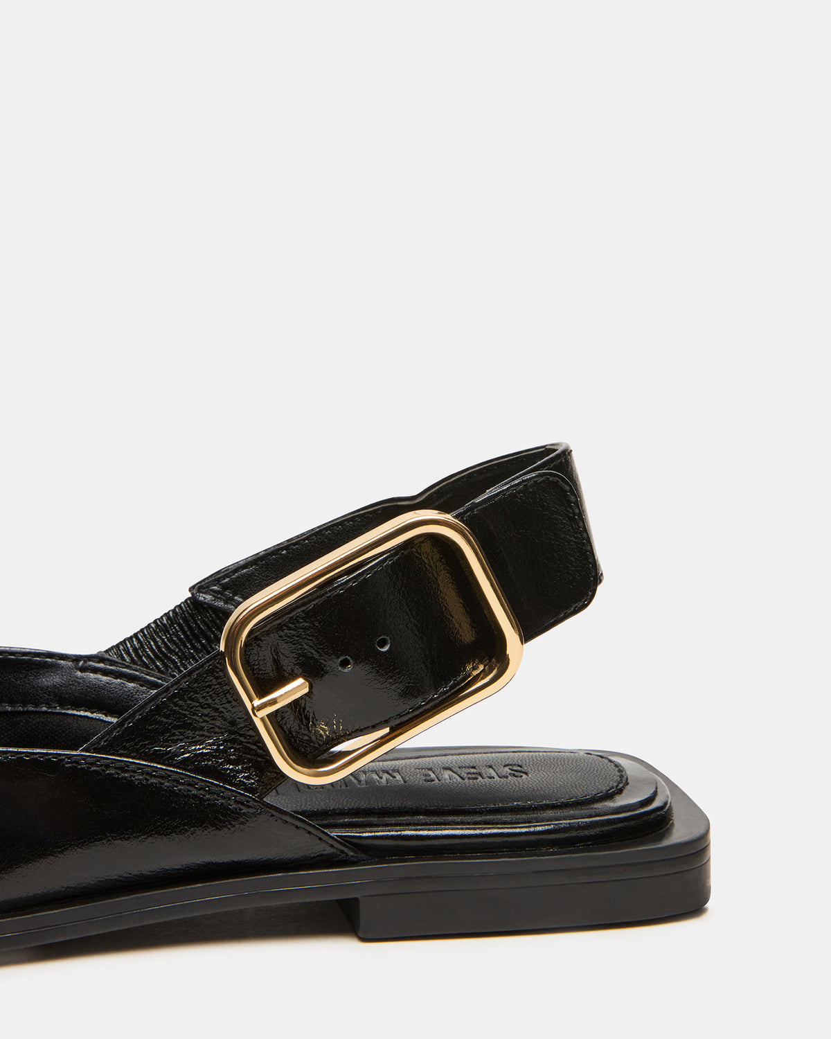 SHAY Black Leather Pointed-Toe Slingback Ballet Women's Flat - Steve Madden
