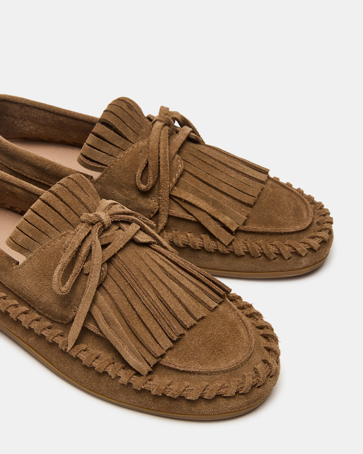 SAMUAL Chestnut Suede Fringe Boat Women's Loafer - Steve Madden