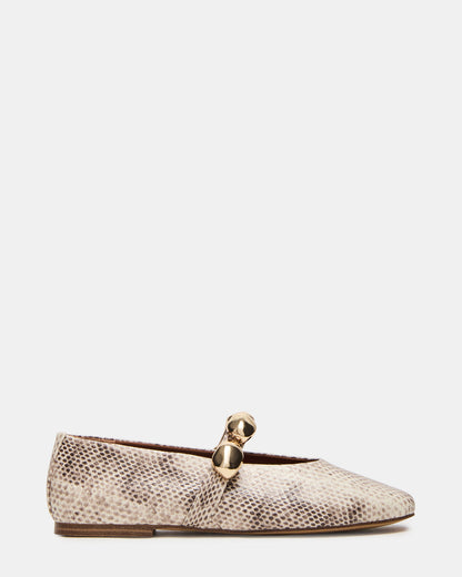 POPPIN Natural Snake Mary Jane Ballet Women's Flat - Steve Madden