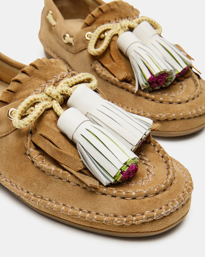 ABNER Chestnut Suede Flat Boat Women's Loafer - Steve Madden