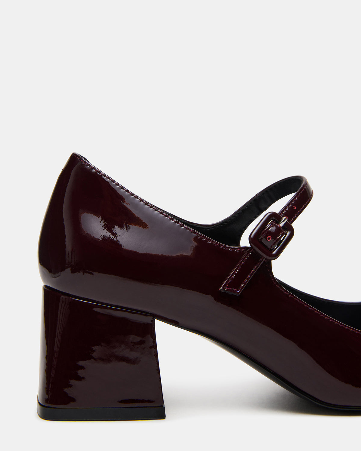 DARCEY Wine Patent Square-Toe Mary Jane Block Heel Women's Loafer - Steve Madden