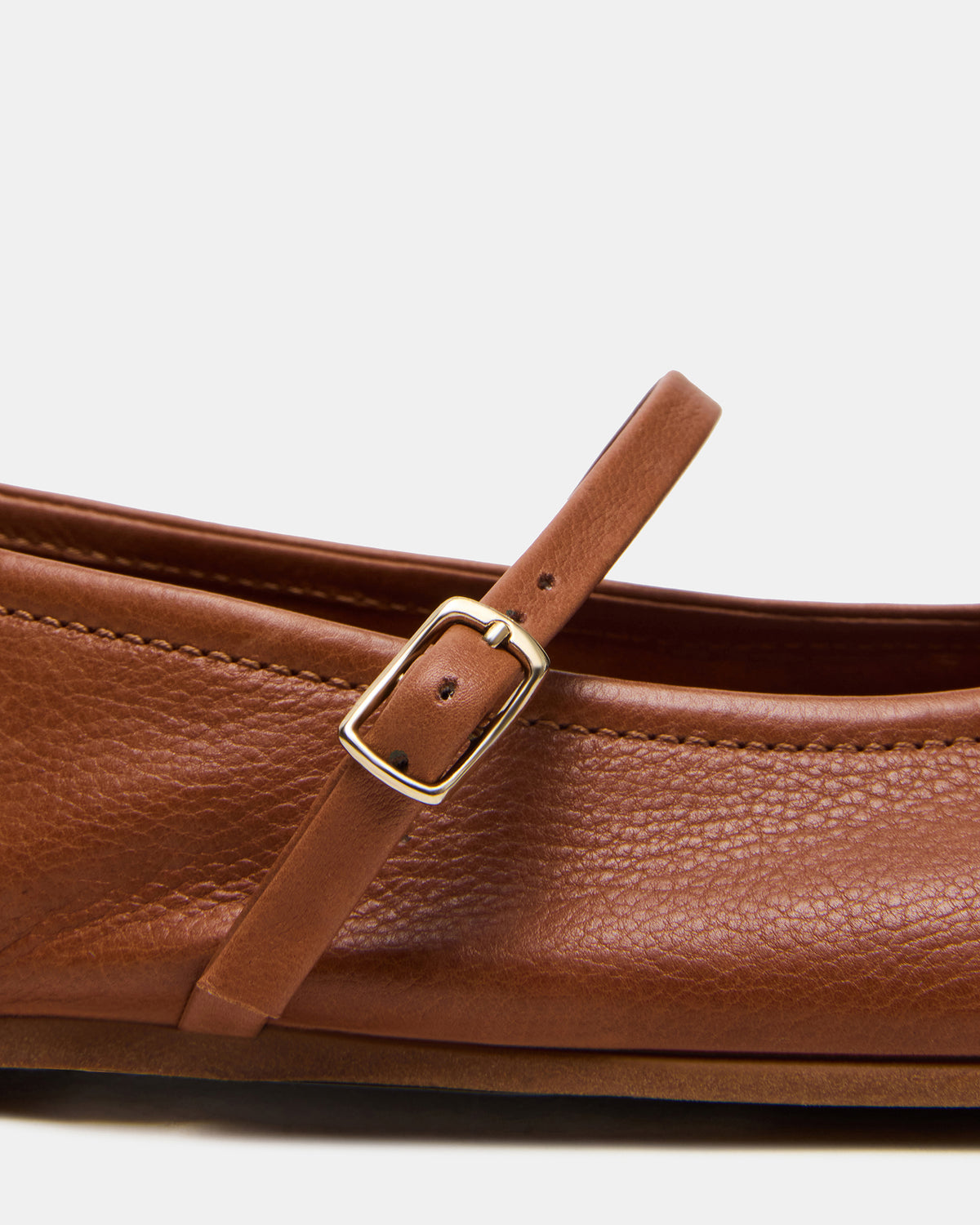 BESETTE Tan Leather Mary Jane Ballet Women's Flat - Steve Madden