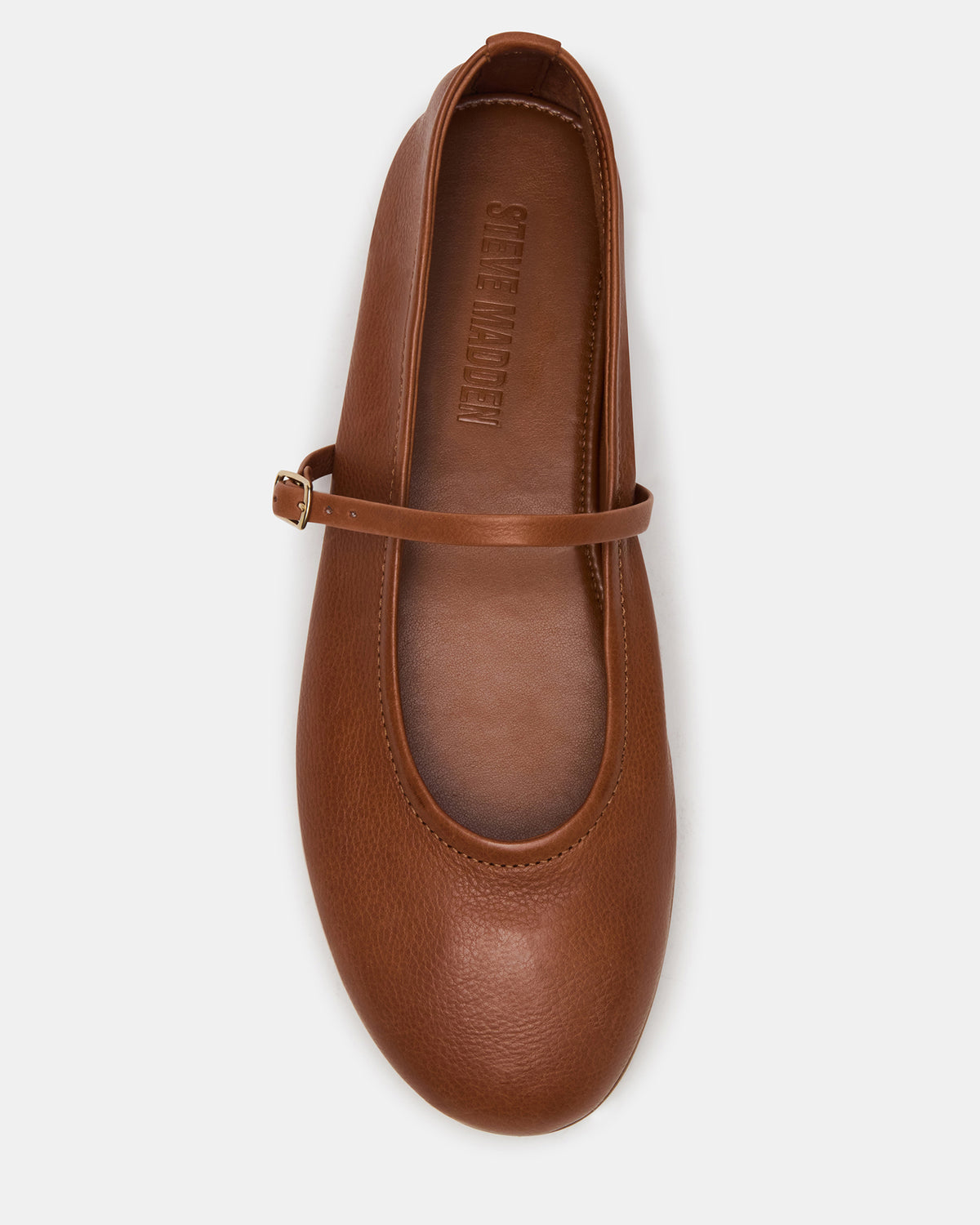 BESETTE Tan Leather Mary Jane Ballet Women's Flat - Steve Madden