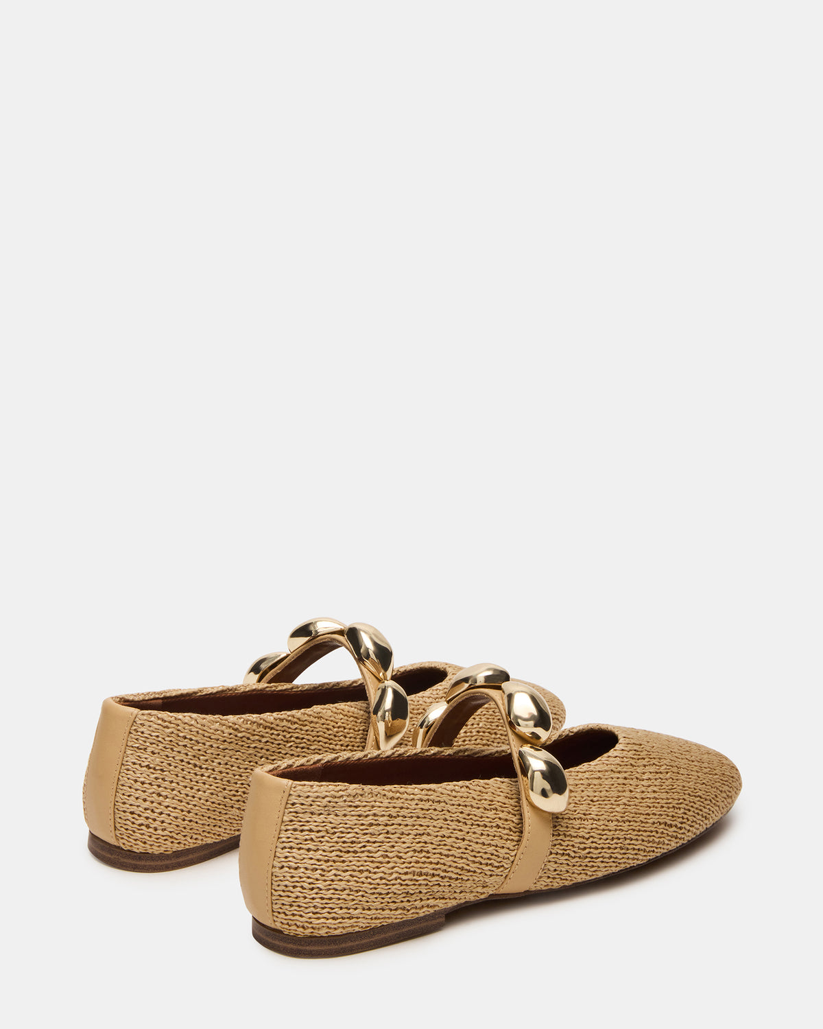 POPPIN Natural Raffia Mary Jane Ballet Women's Flat - Steve Madden