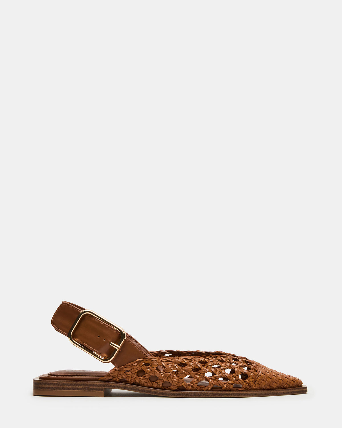 SHAY Woven Cognac Pointed-Toe Slingback Ballet Women's Flat - Steve Madden