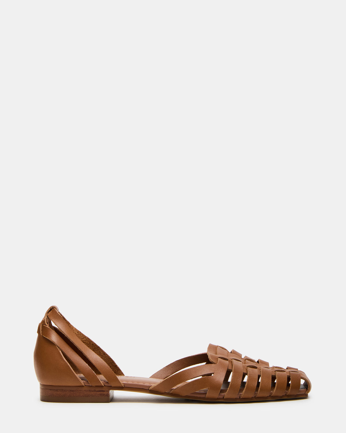 MEDLIN Tan Leather Square-Toe Fisherman Women's Flat - Steve Madden