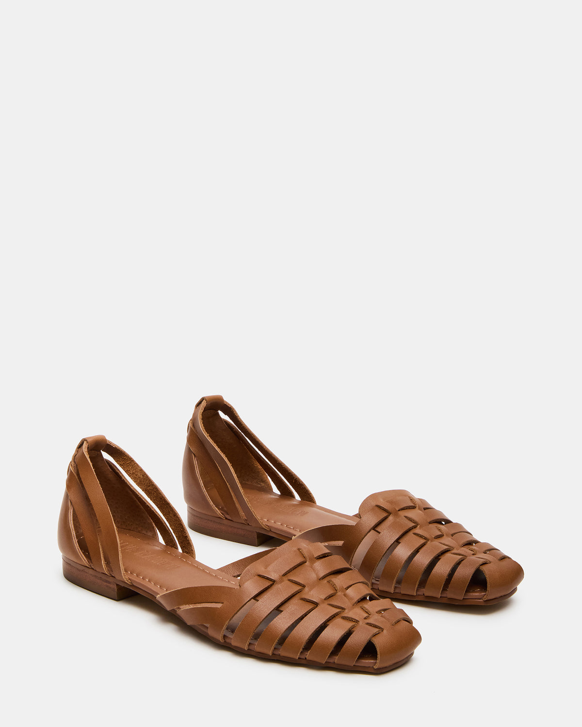 MEDLIN Tan Leather Square-Toe Fisherman Women's Flat - Steve Madden