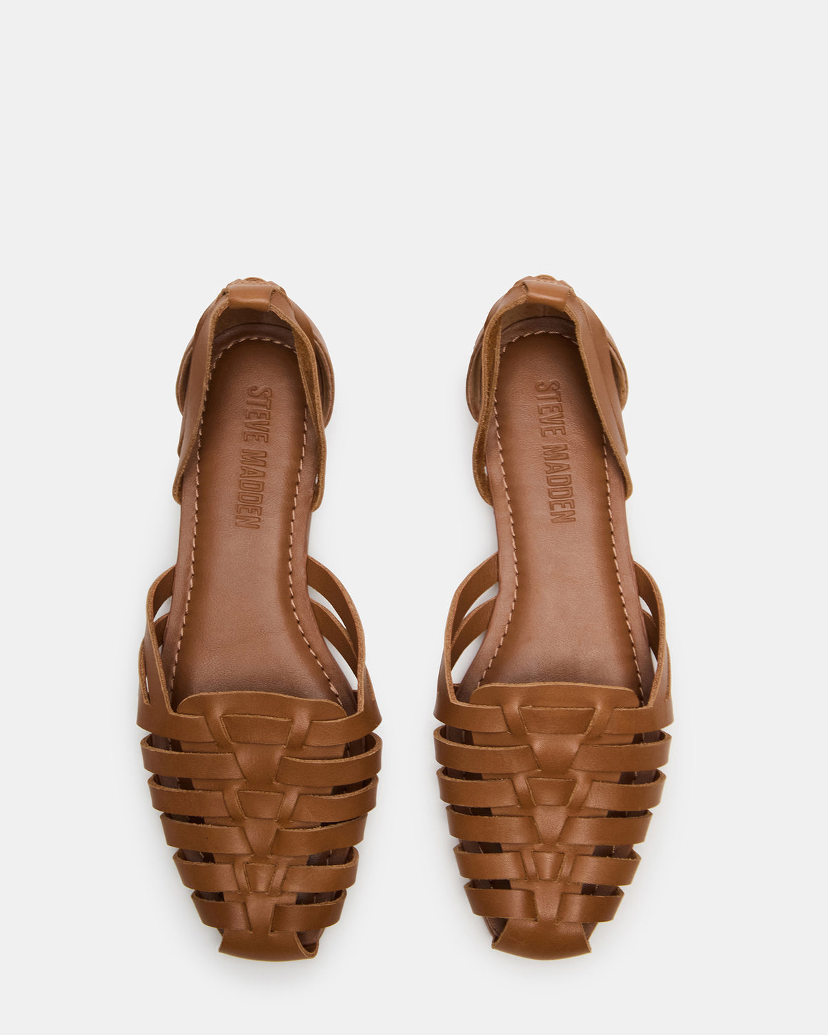 MEDLIN Tan Leather Square-Toe Fisherman Women's Flat - Steve Madden