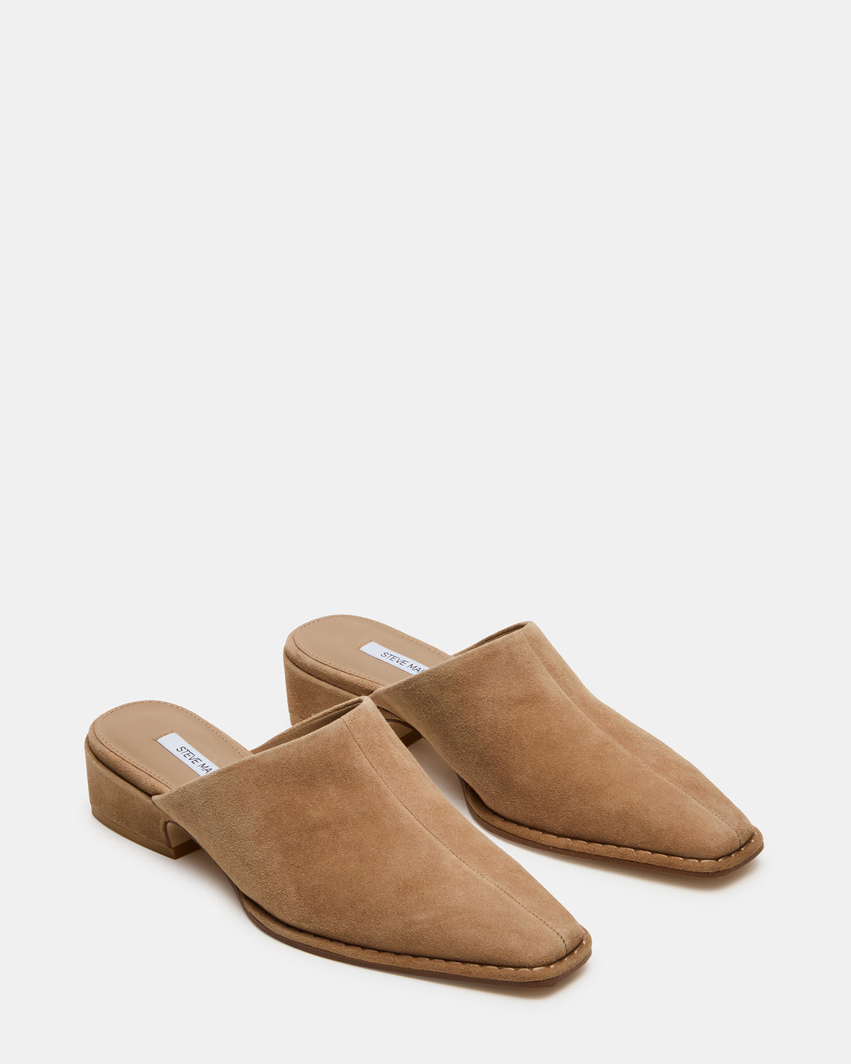 DESSA Taupe Suede Square-Toe Mule Women's Flat - Steve Madden