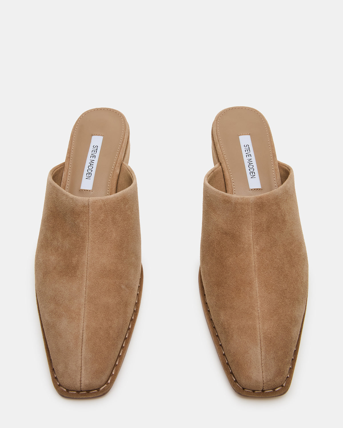 DESSA Taupe Suede Square-Toe Mule Women's Flat - Steve Madden