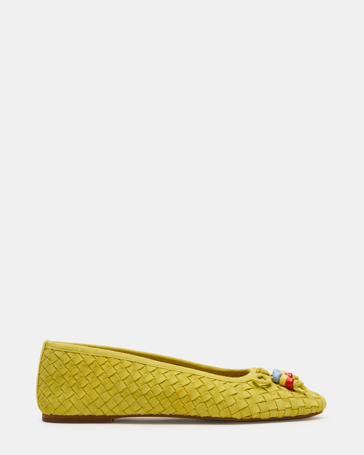 DIVY Lime Leather Woven Bow Ballet Round-Toe Women's Flat - Steve Madden