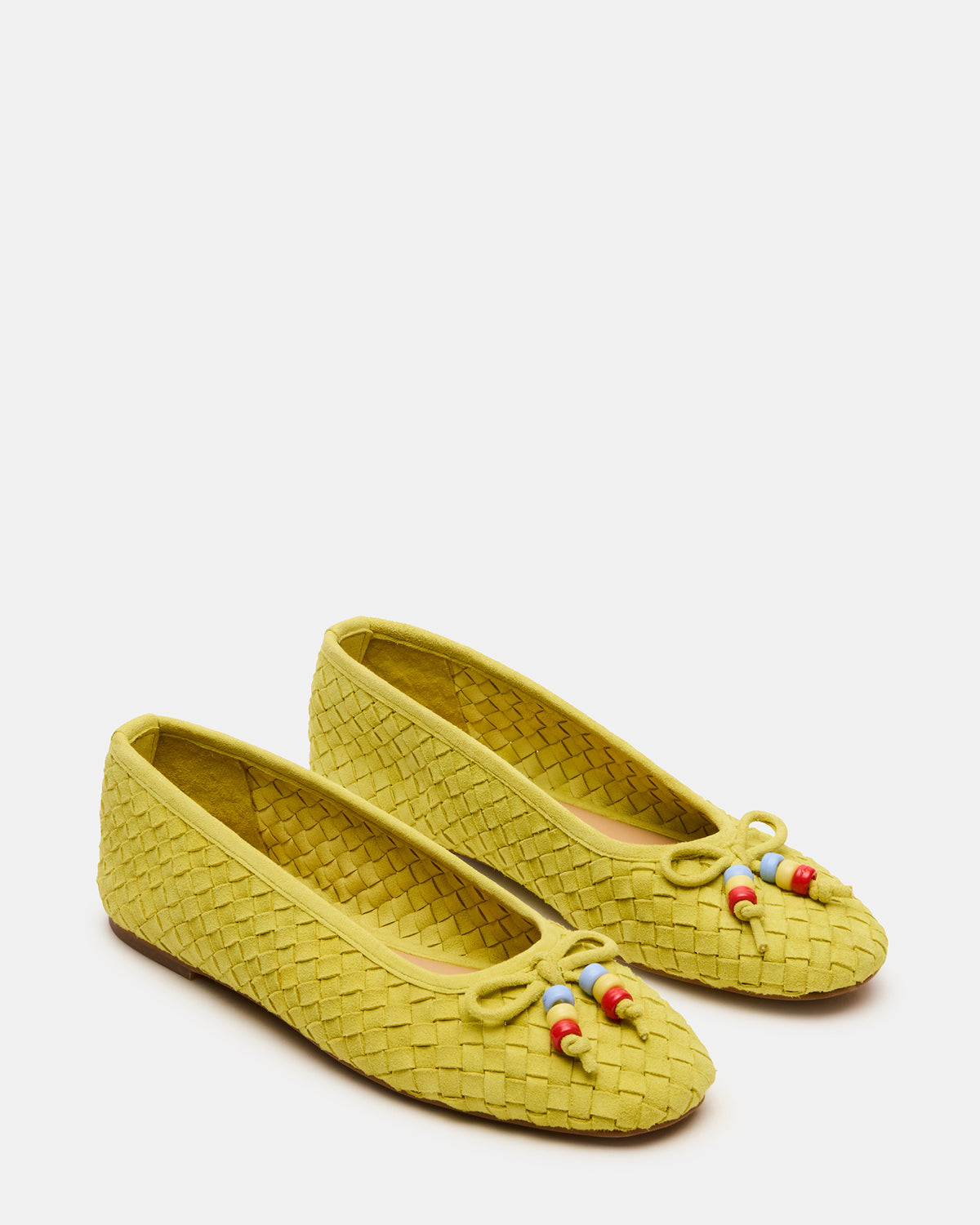 DIVY Lime Leather Woven Bow Ballet Round-Toe Women's Flat - Steve Madden
